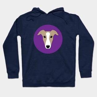 Tan and white greyhound face Hoodie